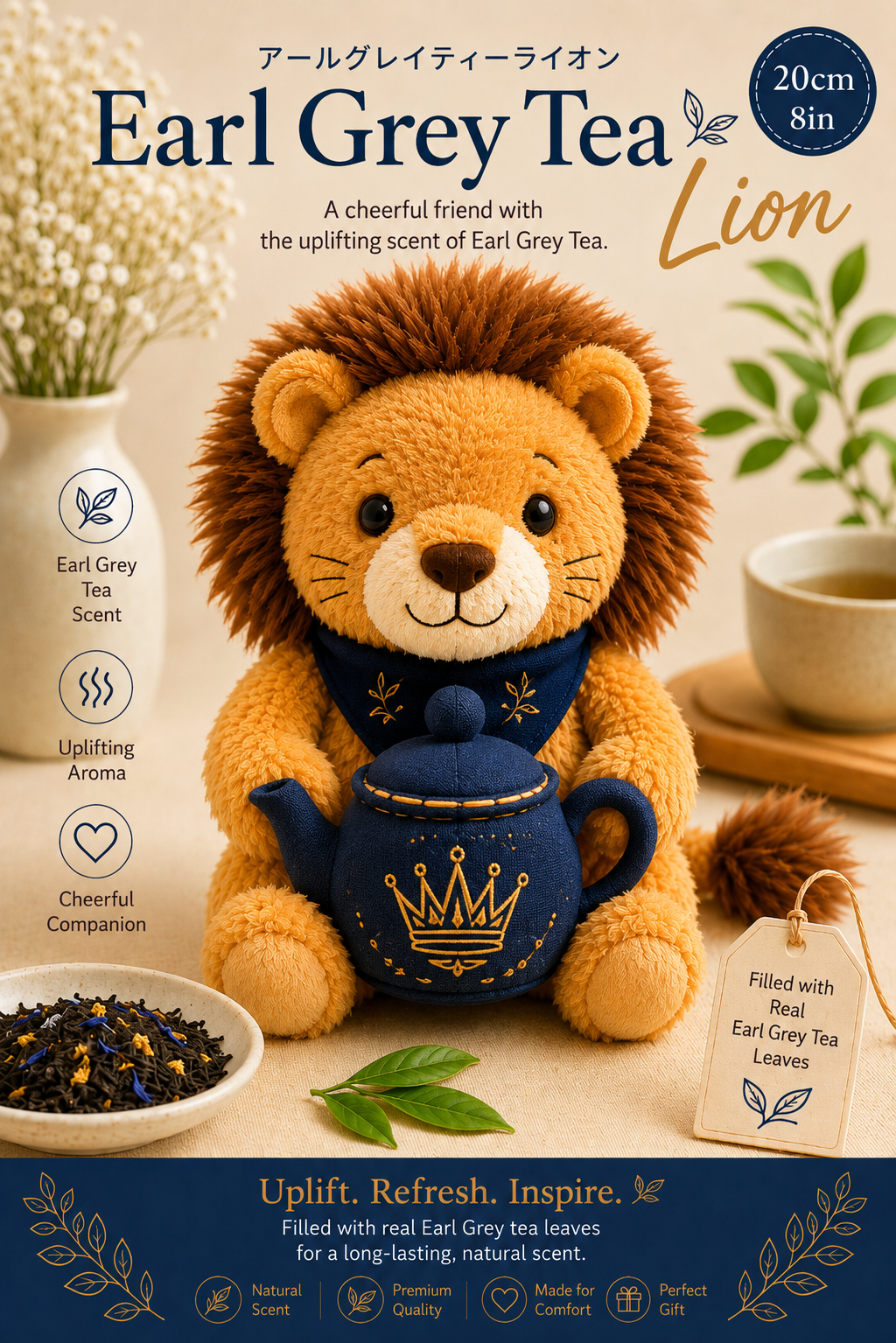 (Join waitlist now!) Earl Grey Tea Lion™ | Tea & Aroma Plush
